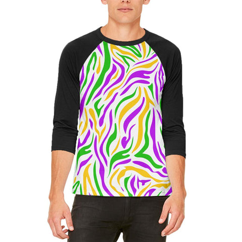 Mardi Gras Zebra Stripes Costume Mens Raglan T Shirt