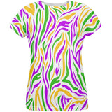 Mardi Gras Zebra Stripes Costume All Over Womens T Shirt
