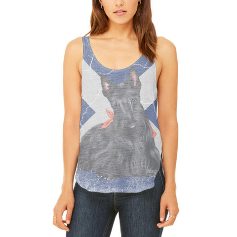 Scottish Terrier Live Forever Juniors Flowy Side Slit Tank Top