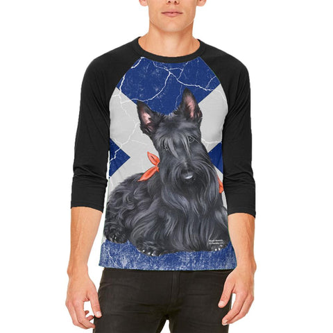 Scottish Terrier Live Forever Mens Raglan T Shirt