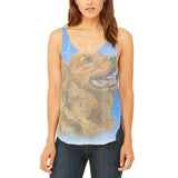Golden Retriever Live Forever Juniors Flowy Side Slit Tank Top