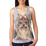 Yorkshire Terrier Live Forever Juniors Burnout Racerback Tank Top