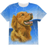 Golden Retriever Live Forever All Over Youth T Shirt