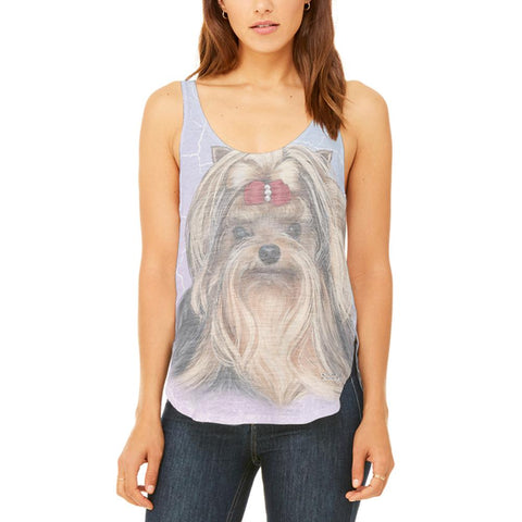 Yorkshire Terrier Live Forever Juniors Flowy Side Slit Tank Top