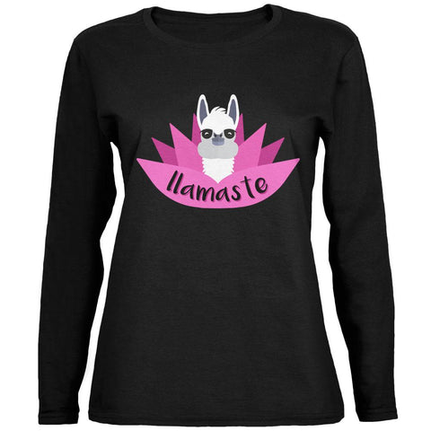 Funny Llamaste Yoga Llama Namaste Ladies' Relaxed Jersey Long-Sleeve Tee