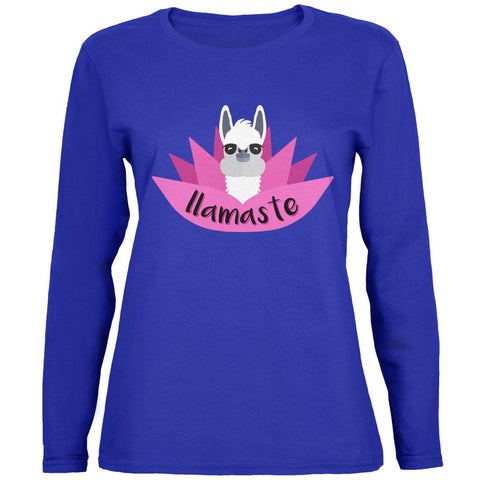 Funny Llamaste Yoga Llama Namaste Womens Long Sleeve T Shirt