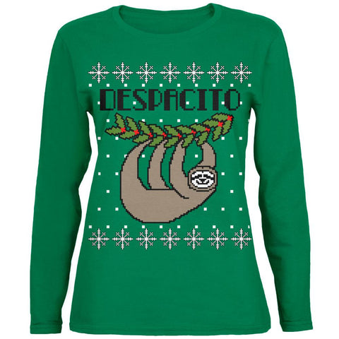Despacito Means Slowly Sloth Funny Ugly Christmas Sweater Womens Long Sleeve T Shirt
