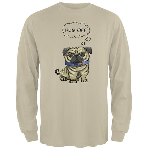 Pug Off Funny Mens Long Sleeve T Shirt