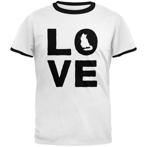 Cat Love Mens Ringer T Shirt front view