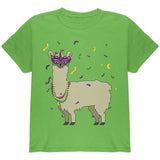 Mardi Gras Llama Beads Mask Youth T Shirt