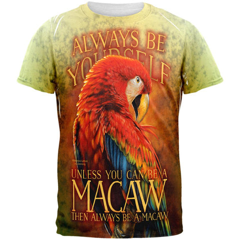 Always Be Yourself Unless Scarlet Macaw All Over Mens T Shirt