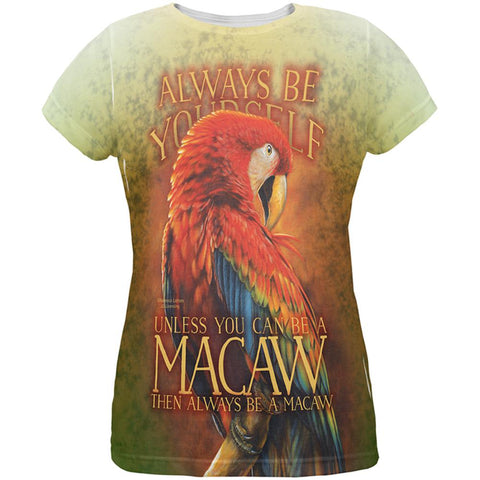 Always Be Yourself Unless Scarlet Macaw All Over Womens T Shirt