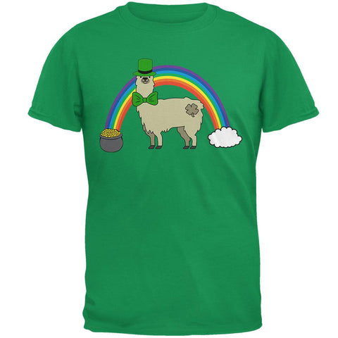 St. Patrick's Day Llama Cute Pot Of Gold Mens T Shirt