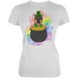 St. Patrick's Day German Shepherd Gold Lucky Juniors Soft T Shirt