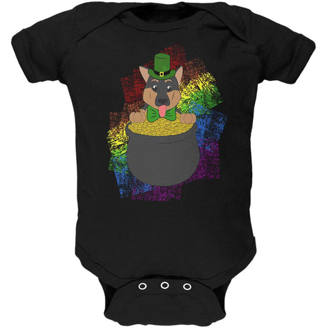 St. Patrick's Day German Shepherd Gold Lucky Soft Baby One Piece
