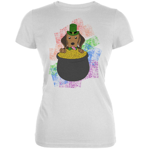 St. Patrick's Day Kerry Beagle Dog Irish Gold Lucky Juniors Soft T Shirt