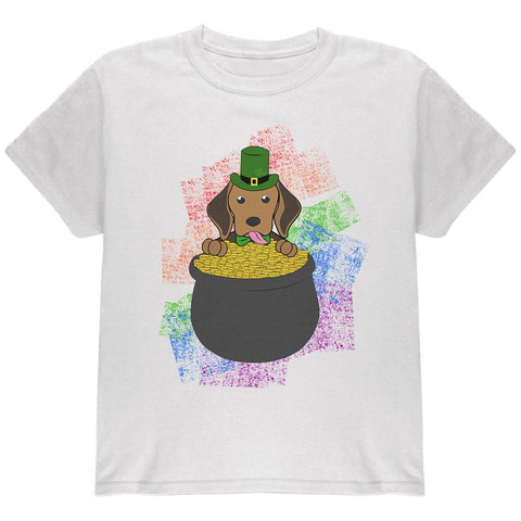 St. Patrick's Day Kerry Beagle Dog Irish Gold Lucky Youth T Shirt