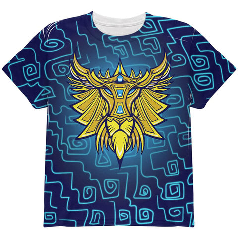 Glowing God Lion Gold All Over Youth T Shirt