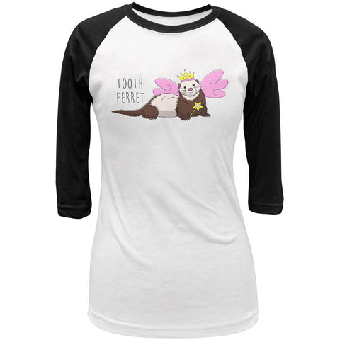 Tooth Fairy Ferret Pun Juniors 3/4 Sleeve Raglan T Shirt