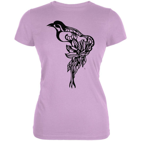 Spring Bird Pretty Line Art Juniors Soft T Shirt