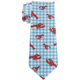 Lobster Crustacean Gingham Checker Summer All Over Neck Tie
