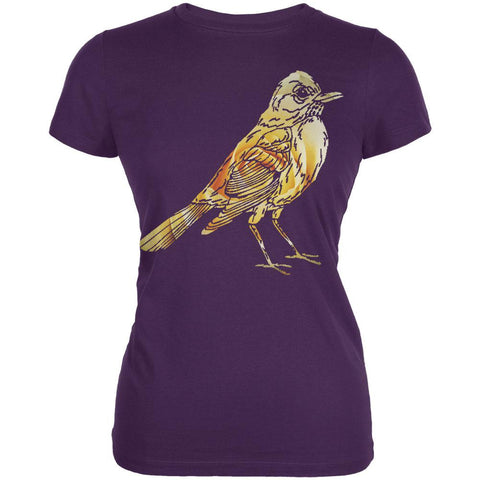 Easter Spring Flowers Robin Bird Juniors Soft T Shirt