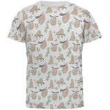 Sloth Pattern Nature Leaves Cute Men's Soft T-Shirt