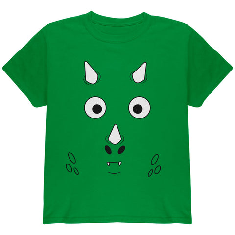 Cartoon Cute Dragon Face Youth T Shirt front view