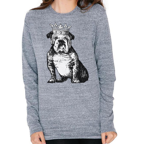 Bulldog Crown Mens Soft Long Sleeve T Shirt
