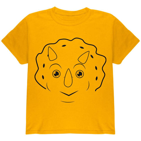 Cute Dino Dinosaur Face Triceratops Youth T Shirt