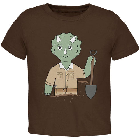 Cute Dino Dinosaur Cartoon Paleontologist Triceratops Toddler T Shirt