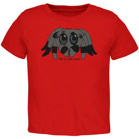 Cute Jumping Spider Cartoon I Like To Scare People Toddler T Shirt