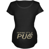 We're Hoping it's a Pug Funny Cute Puppy Maternity Soft T Shirt