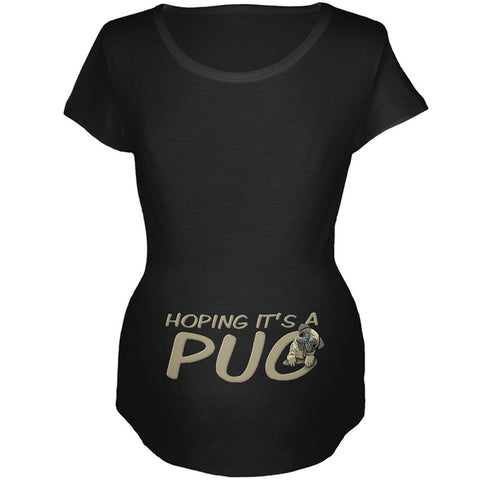 We're Hoping it's a Pug Funny Cute Puppy Maternity Soft T Shirt