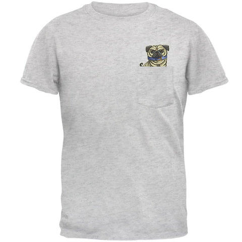 Grumpy Pug Off Pocket Pet Funny Mens Pocket T Shirt