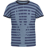 Lobster Navy Nautical Stripes Mens Ringer T Shirt