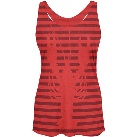 Lobster Navy Nautical Stripes Womens Soft Racerback Tank Top