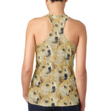 Doge Meme Funny Juniors Burnout Racerback Tank Top