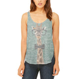 Giraffe Geek Math Formulas Juniors Flowy Side Slit Tank Top