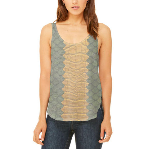 Halloween Green Dragon Costume Juniors Flowy Side Slit Tank Top