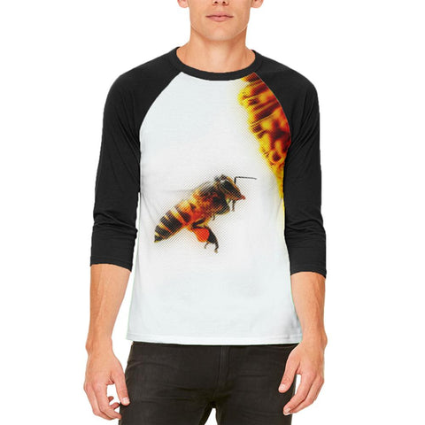 Honey Bee in Flight Mens Raglan T Shirt