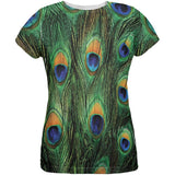 Peacock Feathers All Over Womens T Shirt
