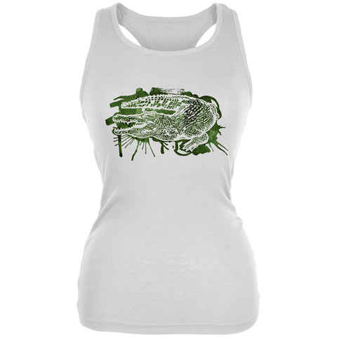 Alligator Swamp Water Splatter Juniors Soft Tank Top