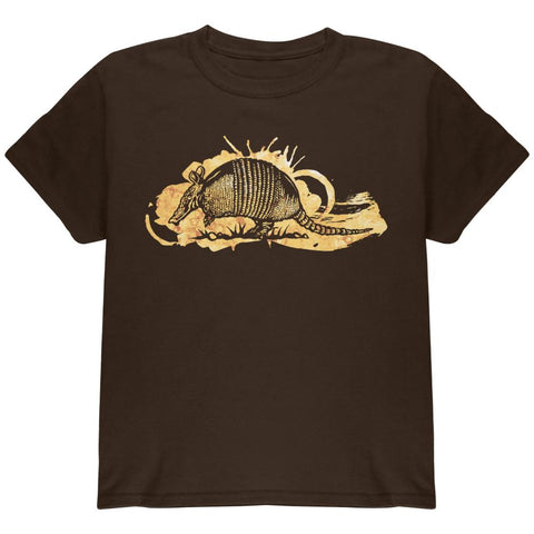 Armadillo Watercolor Splatter Youth T Shirt