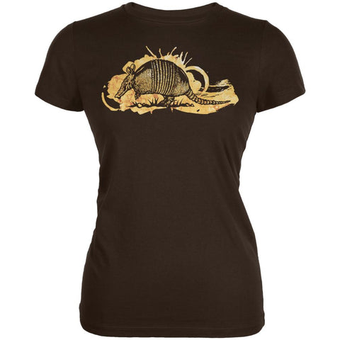 Armadillo Watercolor Splatter Juniors Soft T Shirt