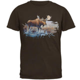 Moose Crossing the River Mens T Shirt