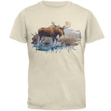 Moose Crossing the River Mens T Shirt