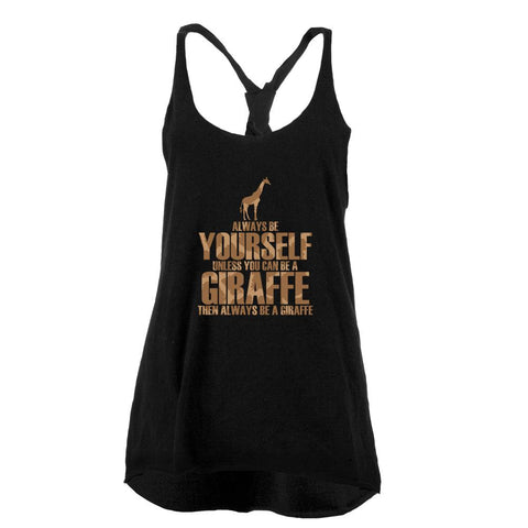 Always Be Yourself Giraffe Juniors Twist Tank Top