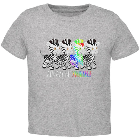LGBTQ Always Be Yourself Cute Rainbow Zebra Toddler T Shirt