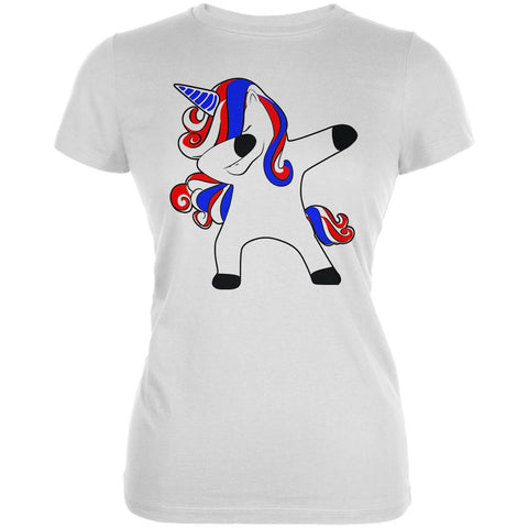 4th of July Dabbing Unicorn Americorn Juniors Soft T Shirt
